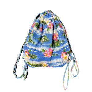 Vintage Y2K Hawaiian Tropical Drawstring Backpack